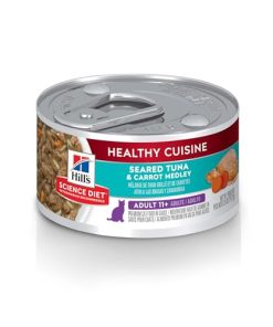 ヒルズ サイエンス・ダイエット キャットフード ヘルシーキュイジーヌ シニアプラス 11歳以上 高齢猫用 長生き猫の健康維持 ツナメドレー 高齢猫用11歳以上 79g×24缶 (ケース販売)