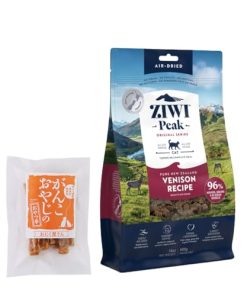 ZiwiPeak ジウィピーク エアドライ キャットフード ベニソン 400g+がんこおやじのおやつ亭国産たじま鶏ジャーキー20g
