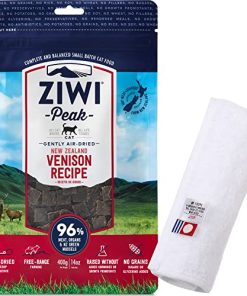 ZiwiPeak(ジウィピーク) エアドライ・キャットフード ベニソン 400g【犬想いオリジナル今治ハンドタオルセット】【タオルカラー ホワイト Sサイズ】【正規品】