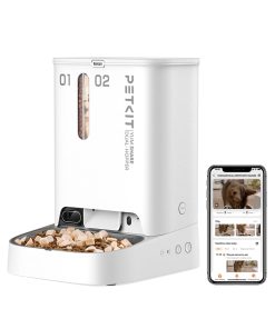 PETKIT 自動給餌器 猫 中小型犬用 タンク二層化 カメラ付き 1080P 暗視機能 双方向会話 透明な窓口 感知センサーを搭載 タイマー式 スマホ管理 2WAY給電 IOS Android対応 日本語対応アプリ (ダブルホッパー カメラ付き)