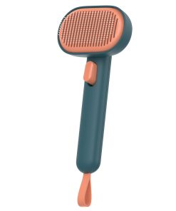 アウムカ (Aumuca) ペット用ブラシ「ワンプッシュ式」猫ブラシ 犬用ブラシ 猫 犬 抜け毛取り ブラシ マッサージ スリッカーブラシ ブラッシングブラシ 毛玉取りブラシ 犬猫通用 短毛 長毛 種向け ブラシセット 丸洗い可能 皮膚に優しいブラシ BabyPets JPメーカー保証 (グリ