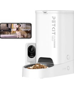 PETKIT 自動給餌器 猫 中小型犬用 タンク二層化 カメラ付き 1080P 暗視機能 双方向会話 透明な窓口 感知センサーを搭載 タイマー式 スマホ管理 2WAY給電 IOS Android対応 日本語対応アプリ (シングルホッパー カメラ付き)