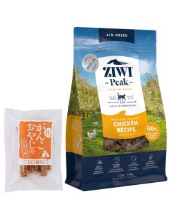 ZiwiPeak ジウィピーク エアドライ キャットフード フリーレンジチキン 1kg+がんこおやじのおやつ亭国産たじま鶏ジャーキー20g