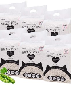 HAKOPE 【天然強力消臭×固まる】 猫砂 流せる エンドウ豆 秒で固まる 消臭効果96％ 抗菌防臭 防塵加工済み 猫砂 おから ニオイをとる砂 (無香料 6L×6袋)