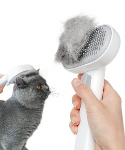 アウムカ (Aumuca) ペット用ブラシ「ワンプッシュ式」猫ブラシ 犬用ブラシ 猫 犬 抜け毛取り ブラシ マッサージ スリッカーブラシ ブラッシングブラシ 毛玉取りブラシ 犬猫通用 短毛 長毛 種向け ブラシセット 丸洗い可能 皮膚に優しいブラシ BabyPets JPメーカー保証 (ホワ