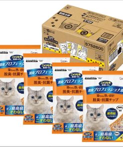 ニャンとも清潔トイレ [消臭力 監修 ニオイキャッチ成分配合] 消臭プロフェッショナル 脱臭・抗菌チップ [猫砂] 大きめの粒4.4L×4個 システムトイレ 猫用 (ケース販売)