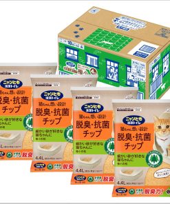 ニャンとも清潔トイレ [天然素材でパワフルに脱臭] 脱臭・抗菌チップ [猫砂] 極小の粒 4.4L×4個 システムトイレ 猫用 消臭 (ケース販売)